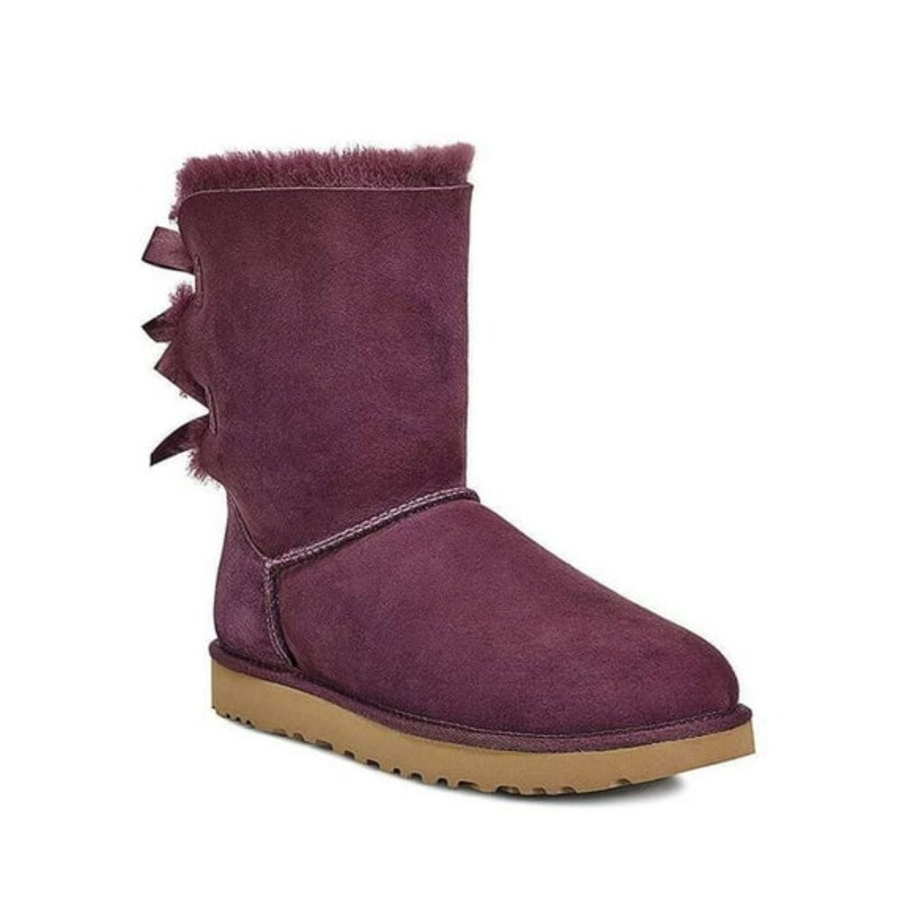 UGG Bailey Bow II‎ Purple Suede Fur-lined Boots